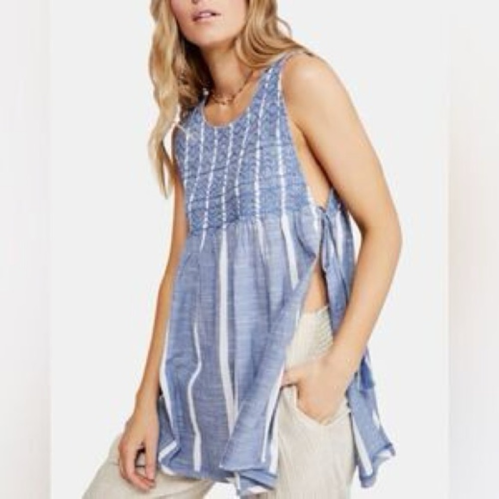 Free People Blue and White Obi Posey